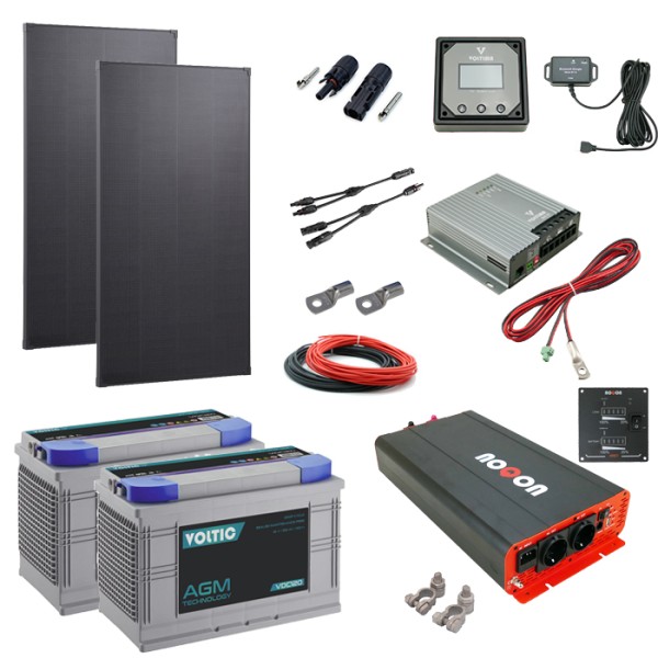 Solaranlage Set 250W mit Batterie 240Ah und 1500W-Wechselrichter