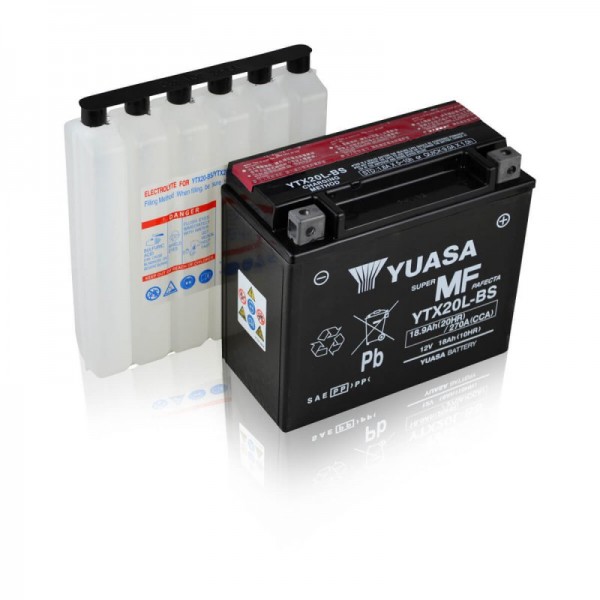 Yuasa YTX20L-BS AGM 18Ah Motorradbatterie (DIN 82000)