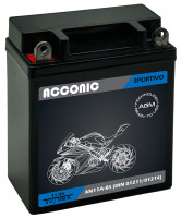 ACCONIC Sportivo AGM 6N11A-BS Motorradbatterie 11Ah 6V (DIN 01211/01214)
