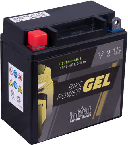 Intact GEL12-9-4B-1 Bike-Power GEL 9Ah Motorradbatterie (DIN 50914) 12N9-4B-1
