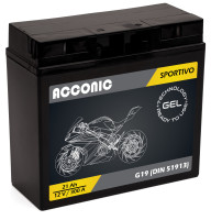 ACCONIC Sportivo GEL G19 Motorradbatterie 21 Ah 12V (DIN 51913)