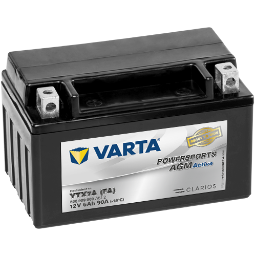 VARTA Powersports AGM ACTIVE YTX7A-BS 6Ah Motorradbatterie 12V (DIN 50615)