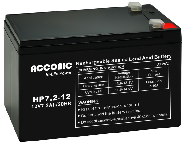 Acconic HP7.2-12 Hi-Life Power AGM 12V 7.2Ah Bleiakku
