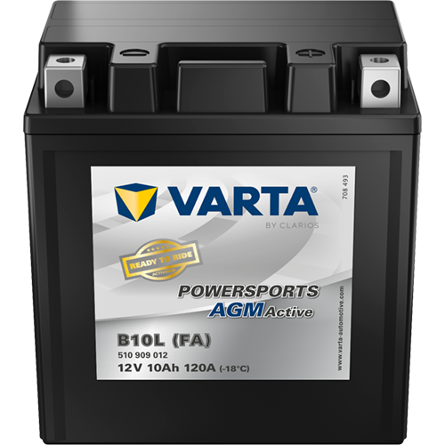 VARTA Powersports AGM ACTIVE YB10L-BS 10Ah Motorradbatterie 12V (510909012)