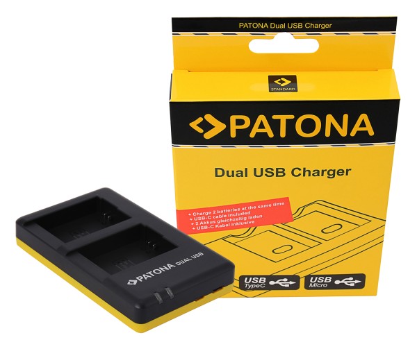 Dual Schnell-Ladegerät f. Sony NP-FM500H FM500H inkl. USB-C Kabel von Patona