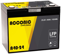 Acconic A40-24 LiFePO4 24V Lithium Versorgungsbatterie 40Ah