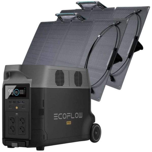 EcoFlow DELTA PRO Powerstation-Set mit 2x 400Wp Solarmodul