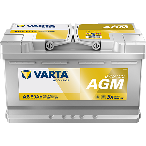 Varta A6 Dynamic AGM (F21) 580 901 080 Autobatterie 80Ah (Silver Dynamic)