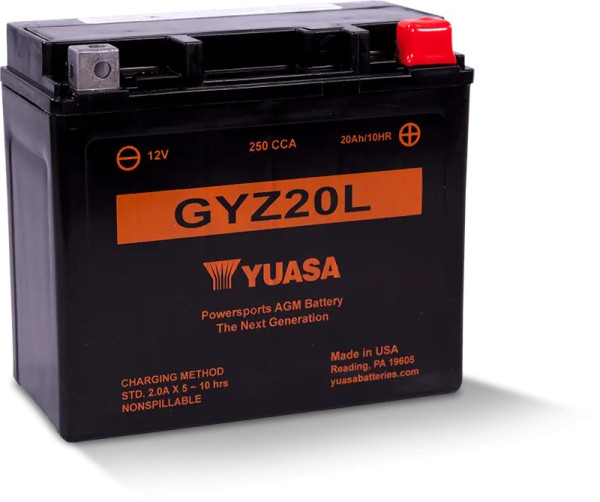 Yuasa GYZ20L AGM Motorradbatterie 20Ah 12V YTX20L-BS (DIN 82000)