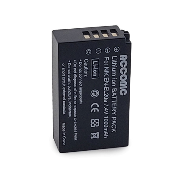 Acconic Photon Series EN-EL20a Ersatz Akku für Nikon EN-EL20 EN-EL20a Blackmagic Pocket