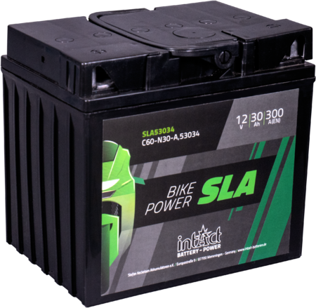 Intact SLA53034 Bike-Power SLA 30Ah Motorradbatterie (DIN 53034) C60-N30-A