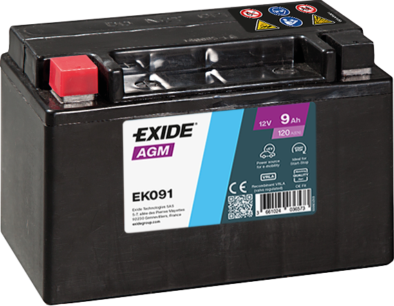 Exide Start-Stop Auxiliary EK091 9Ah AGM Stützbatterie