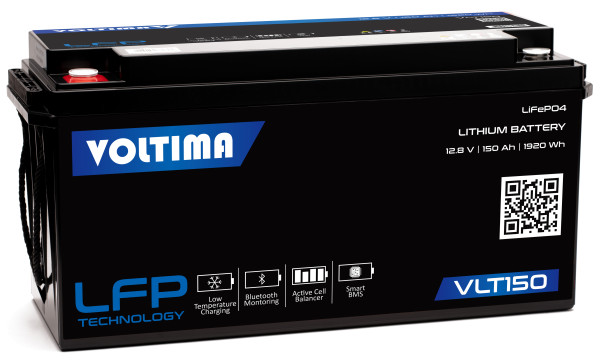 VOLTIMA VLT150 12V LiFePO4 Lithium Versorgungsbatterie 150Ah mit App