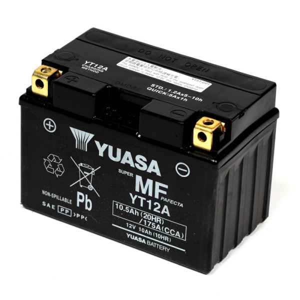 Yuasa YT12A AGM 10Ah Motorradbatterie 12V DIN 51013