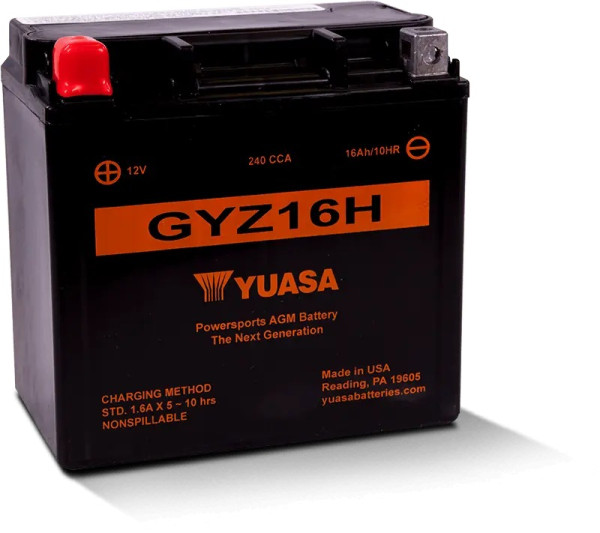 Yuasa GYZ16H AGM Motorradbatterie 16Ah 12V YTX14-BS (DIN 51214)