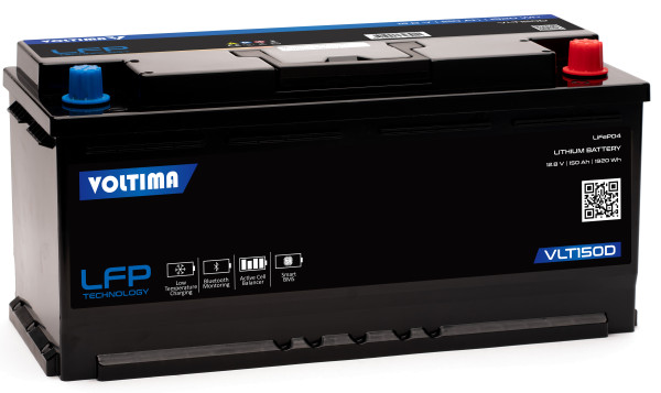 VOLTIMA VLT150D 12V LiFePO4 Lithium Versorgungsbatterie 150Ah mit App