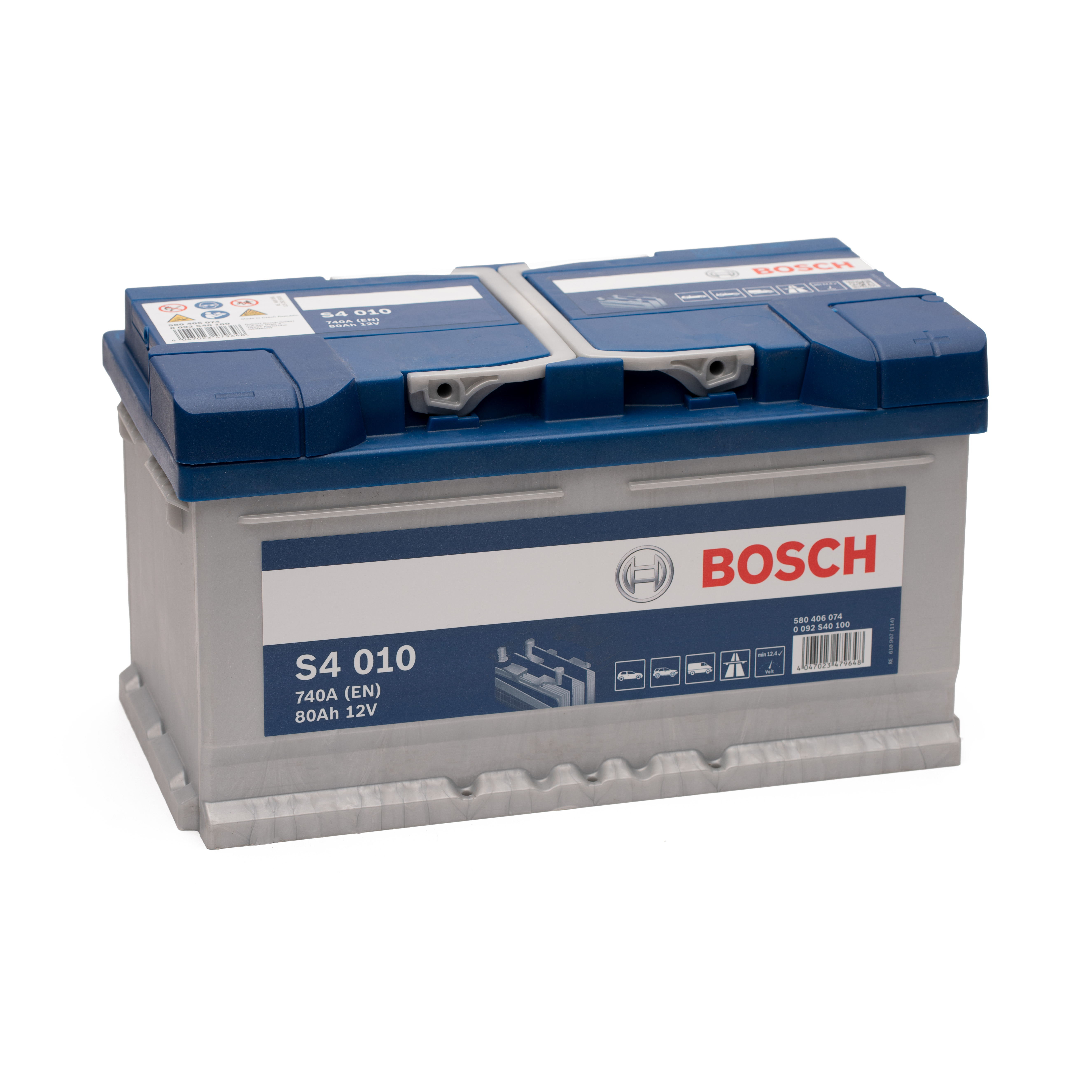 BOSCH 80 Ah Autobatterie S4 010 12V 80Ah Batterie ETN 580406074