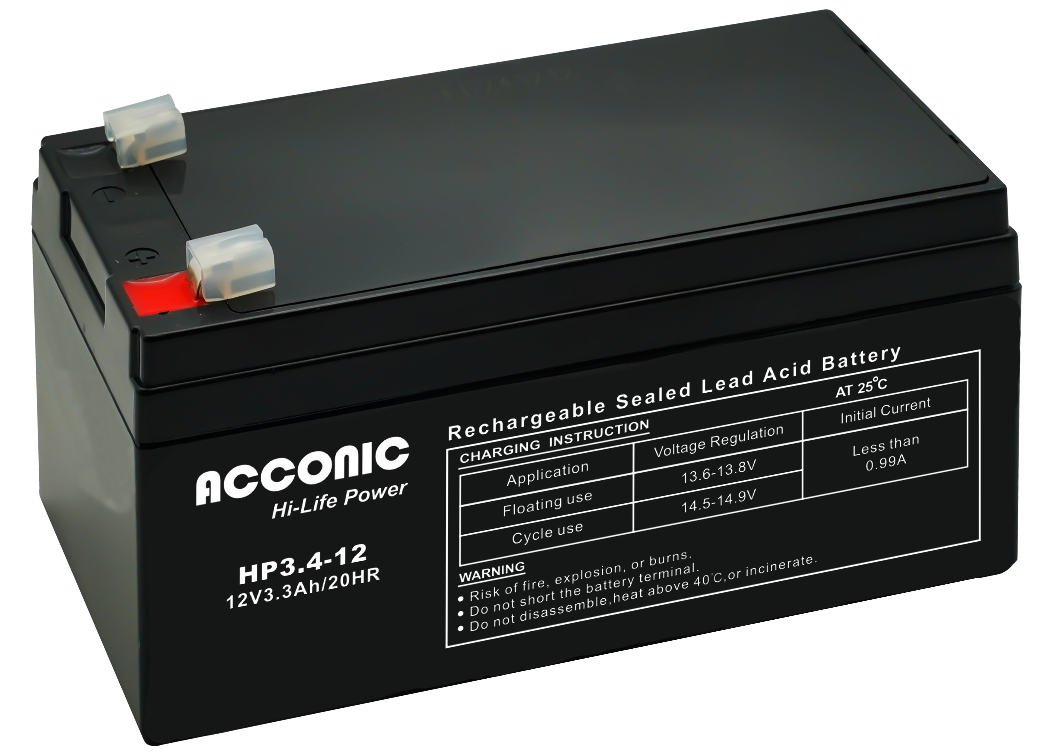 Acconic HP3.4-12 Hi-Life Power AGM 12V 3,4Ah Bleiakku | swissbatt24.ch