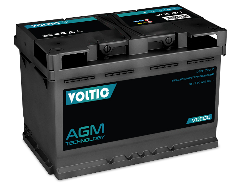 ECTIVE Versorgungsbatterie AGM 12V 80Ah Deep Cycle Batterie